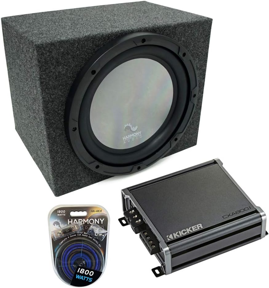 Harmony Audio A102 Bundle with Universal Car Stereo Rearfire Sealed Single 10