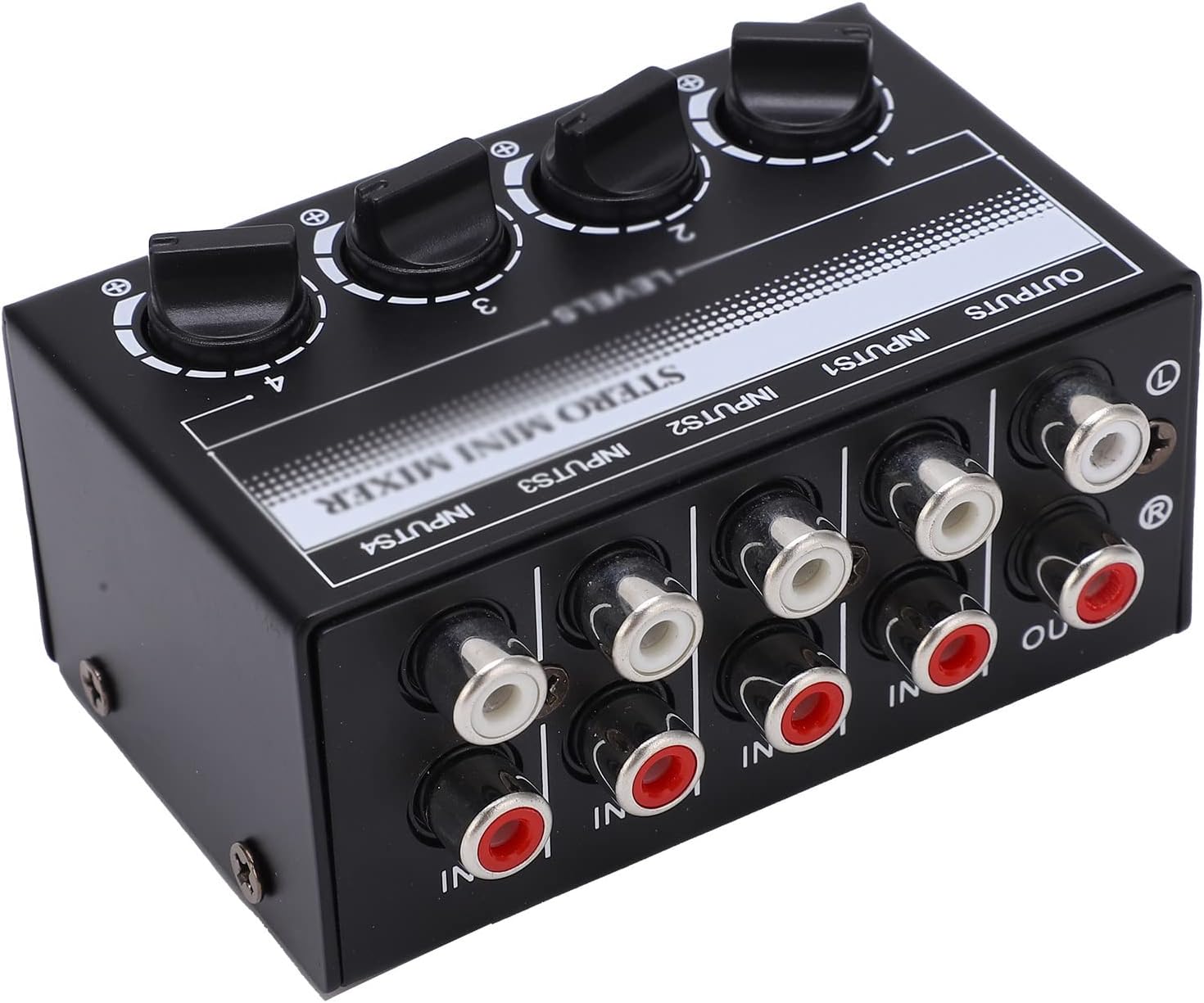 Zhong Stereo Mini Mixer Passive Audio Signal Controller 4 Channel Hub for Outdoor Performancemore Anti Interference Good Sound Quality, knvbn-555