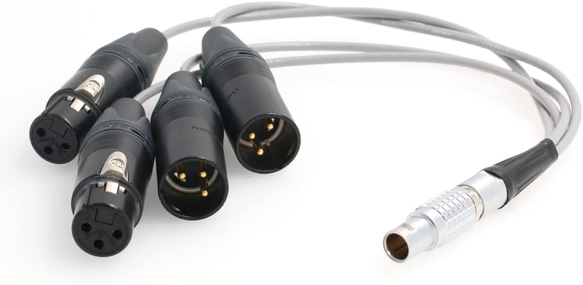 Eonvic 10 Pin to 2x3 pin XLR Atomos Breakout Audio Input Output Cable for Shogun Monitor Recorder