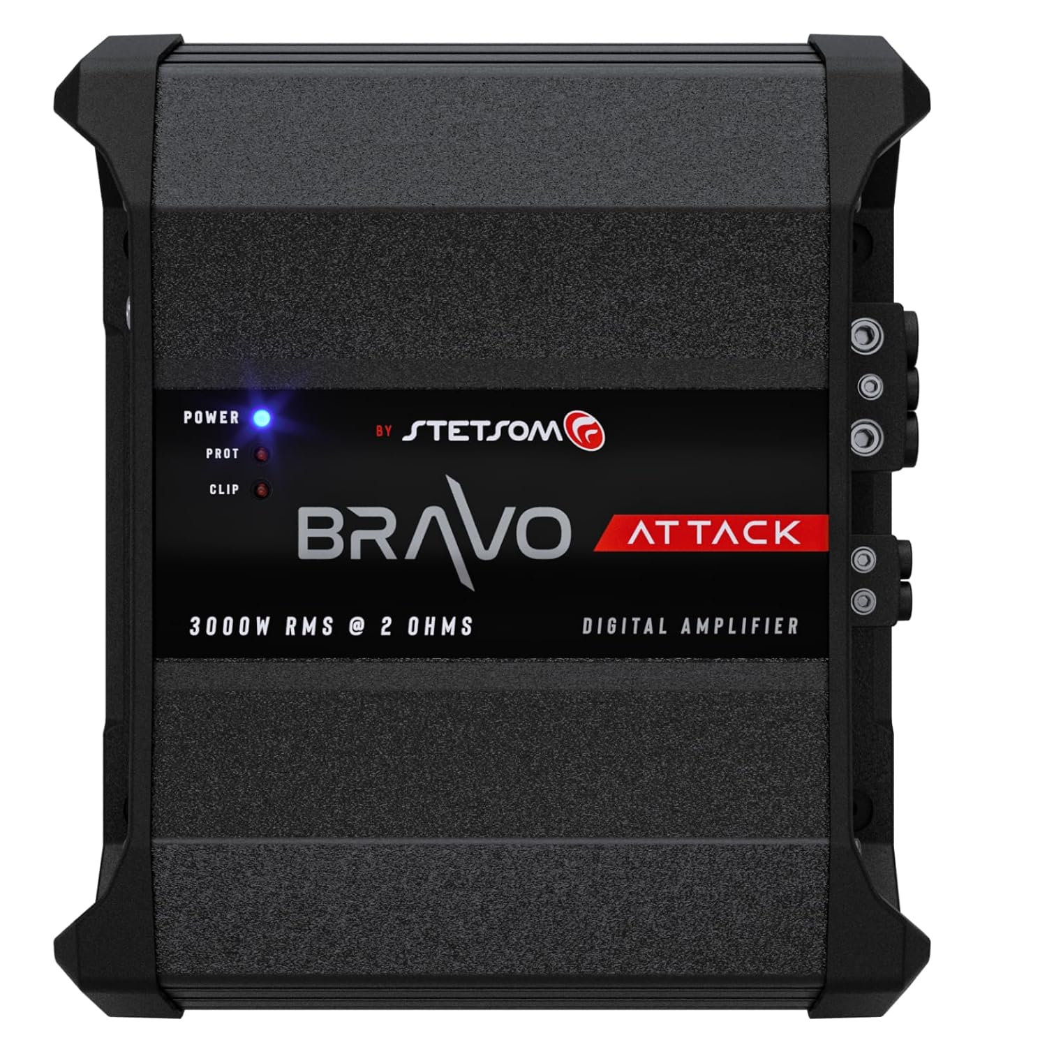 Stetsom Bravo Attack 3000 2 Ohms Mono Car Amplifier, 3000.1 3K Watts RMS, 2Ω Stable Car Audio, Full Range HD Sound Quality, 3000x1, Crossover & Bass Boost, Car Stereo Speaker MD, Smart Coolers