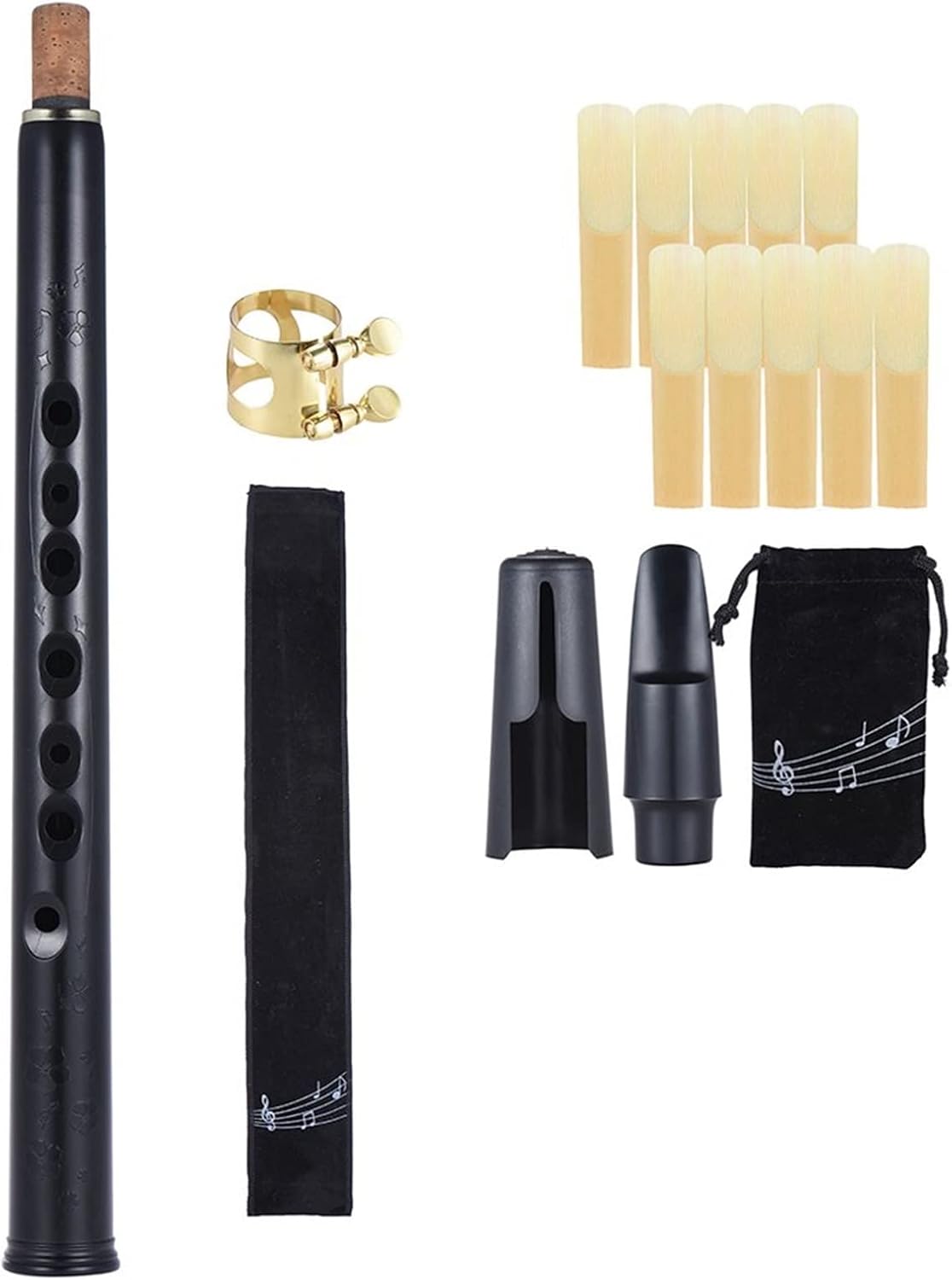Mini Pocket Bb Saxophone Sax ABS with Alto Mouthpieces 10pcs Reed Carrying Bag Woodwind Instrument Professional Saxophone