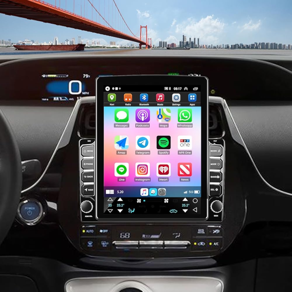 2+32G Double Din Car Stereo for Toyota Prius 2016 2017 2018 2019 2020 2021 2022,9.7 Inch Car Radio with HD Touch Screen Bluetooth Car Stereo,Bluetooth Hands-Free Calling,Mirror Link,Backup Camera,SWC