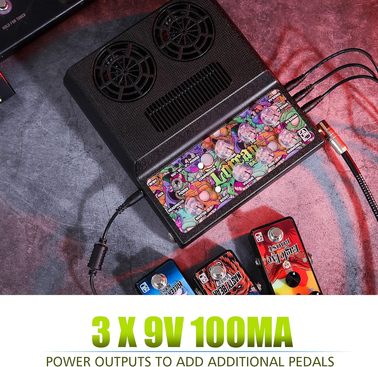 Caline Bass Amp,20W Portable Bass Amplifier for Bass Guitar,Compressor,Boost Effect, Mini Portable Bass Combo Amp with Aux in,Bluetooth,Headphone Jack and 9V Pedal Power Output