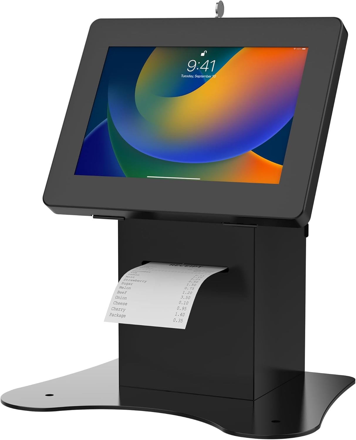 Anti-Theft Kiosk Stand – CTA Secure Enclosure Desk Mount with Printer Shelf Compartment for Retail Pos, Ordering Screens for iPad 11th Gen (A16) - iPad Air 11