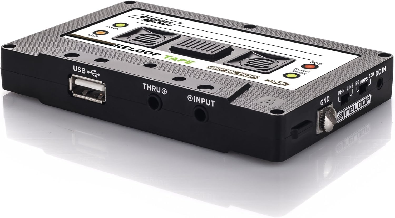 Reloop Tape - Digital Recording Interface for USB Drives - Bundle with 9ft 3.5mm Aux Cable