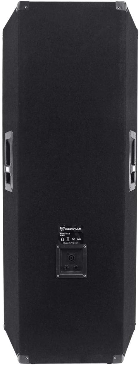 Rockville (2) RSG15.24 Dual 15 PA Speakers RPA9 Power Amplifier Amp