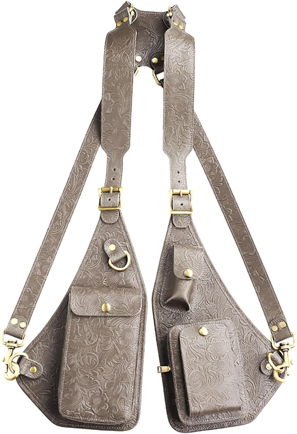 Genuine Leather Double Shoulder Armpit Bag Anti-Theft Hidden Underarm Travel Backpacks, Retro Style