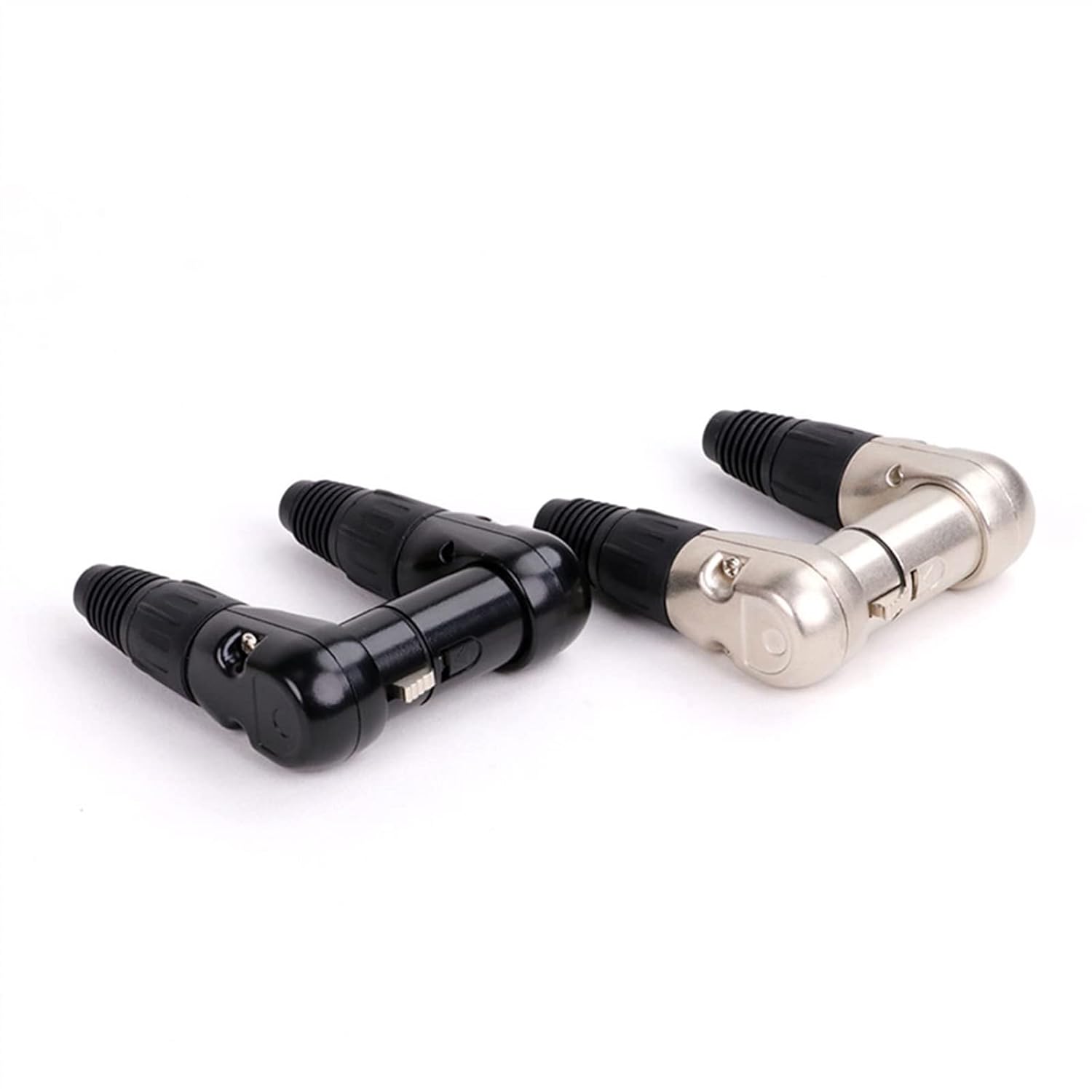 X L R Connector Audio Plug Microphone Plug 3pin Male Female Speaker Metal Right Angle Multi-Directional Wire Connector 10Pcs (Color : D1036F Silver)