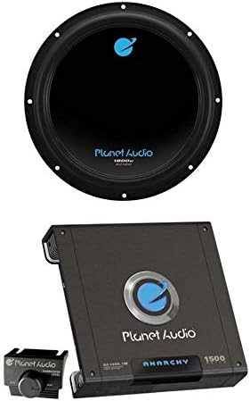Planet Audio AC12D 12 inch 1800W Car Audio Subwoofer with Dual 4-Ohm Voice Coil and AC15001M 1500W MONOBLOCK Car Audio Amplifier