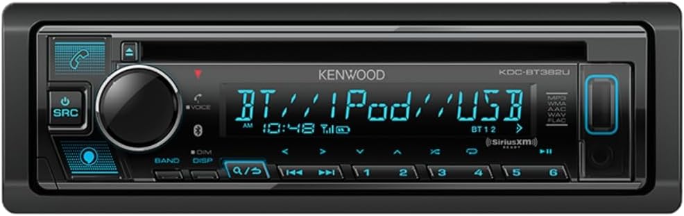 Kenwood KDC-BT382U CD Receiver with 1.5 Line Text Display and Bluetooth (Renewed)