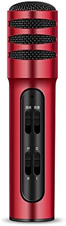 Microphone Condenser Microphone Karaoke Mic for Live Singing Recording Cardioid Pickup Podcast Singing Recording (Color : Red)