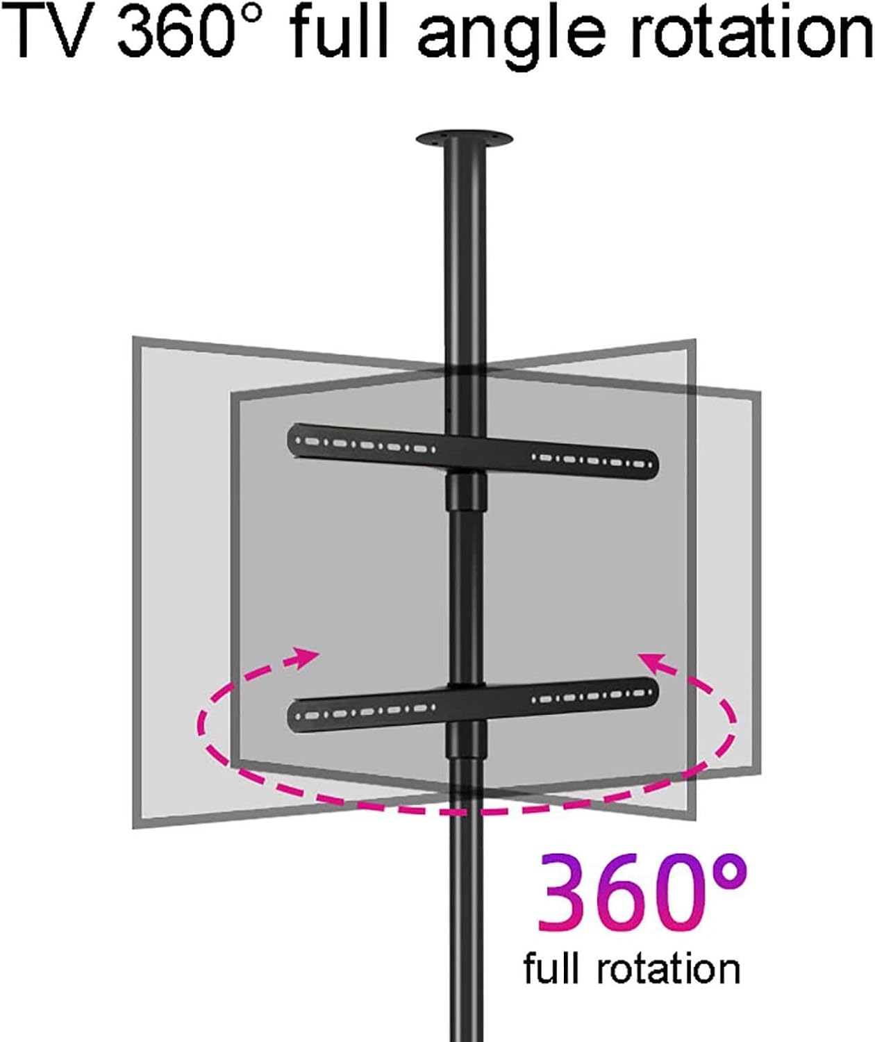 Adjustable TV Mount Bracket - LCD TV 360 Degree Rotating Frame Floor Stand Partition Wall Rotating Rack Rotating TV Cabinet Rotating Base