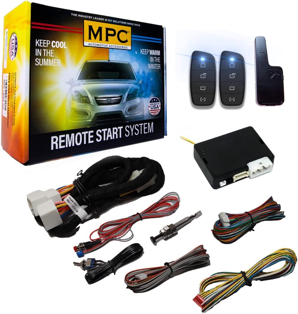 MPC Complete 2-Way Remote Start Kit Compatible with Scion iQ 2012-2015 - with Plug-in T-Harness - Firmware Preloaded - (2) Extended Range 4-Button 2-Way Remotes with Up to 3,000 ft Range