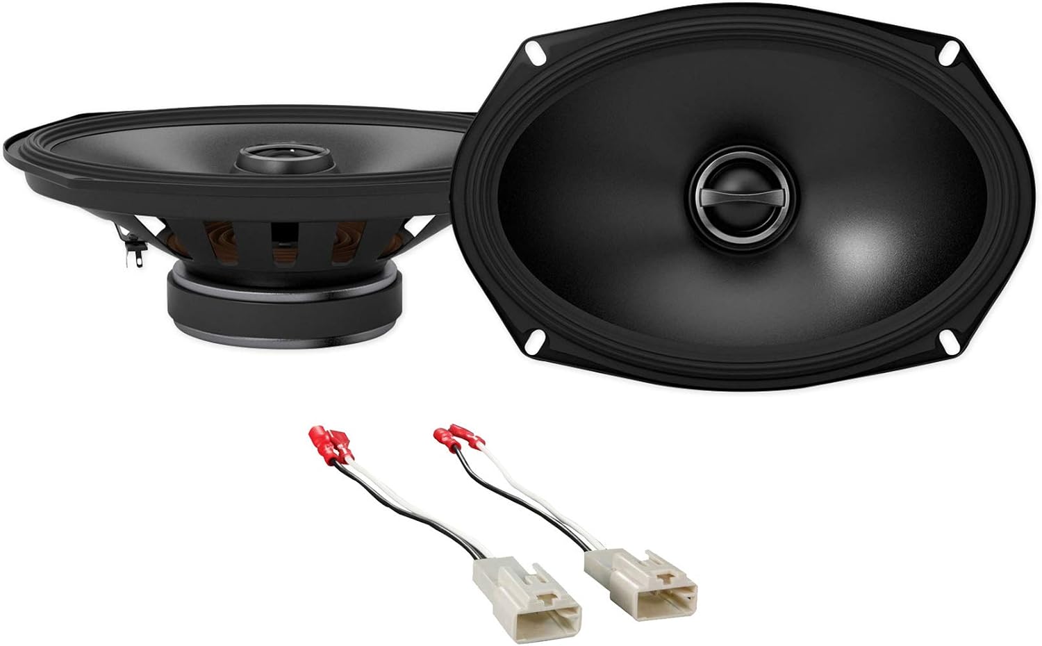 Pair Alpine S-S69 260 Watt 6x9 Coaxial 2-Way Car Audio Speakers Bundle with METRA 72-8104 Speaker Wire Harness Connector Compatible with 2003-2008 Toyota Corolla