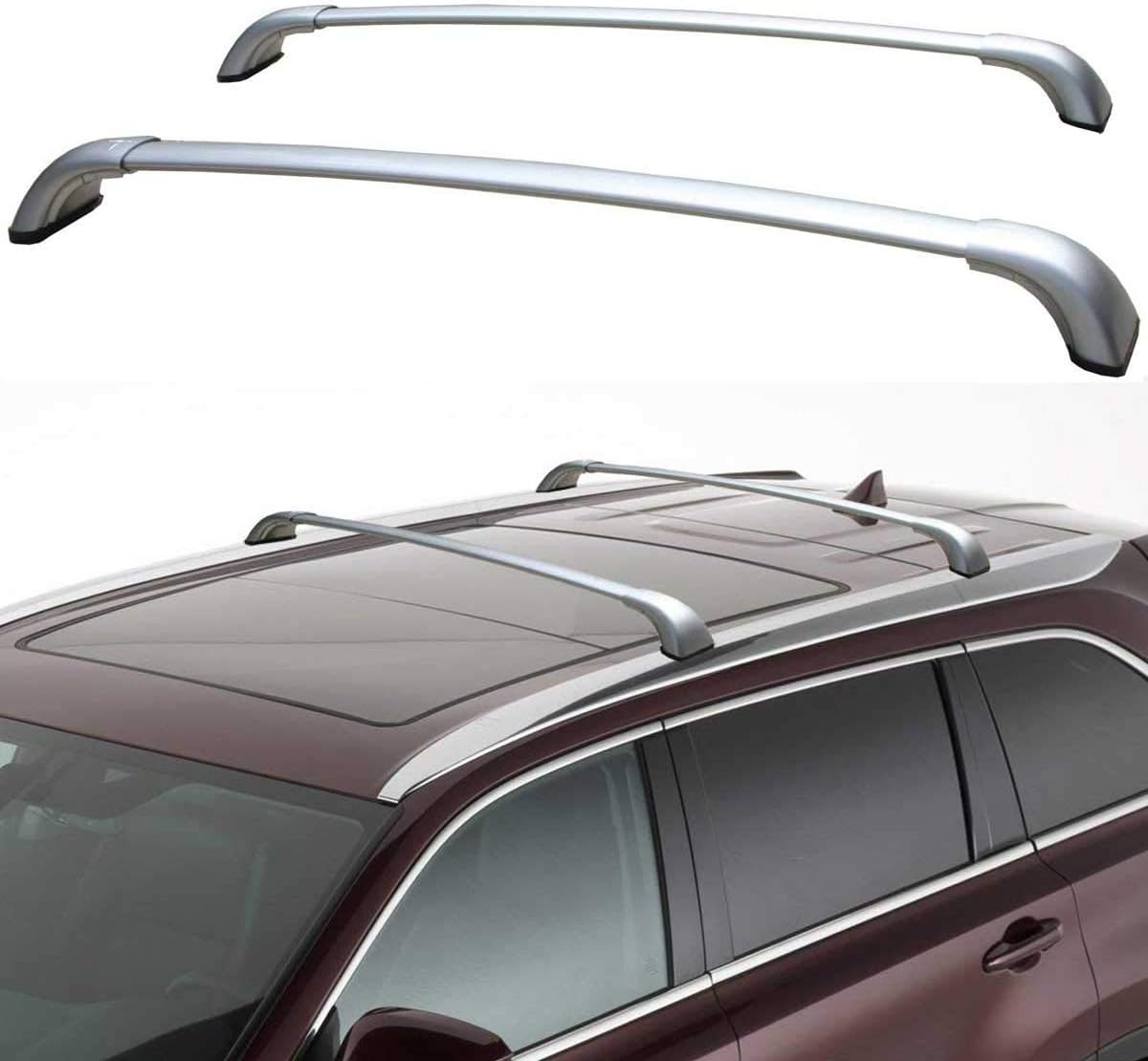 Roof Rack Cross Bars for 2014-2019 Toyota Highlander Cross Rails Aluminum Silver