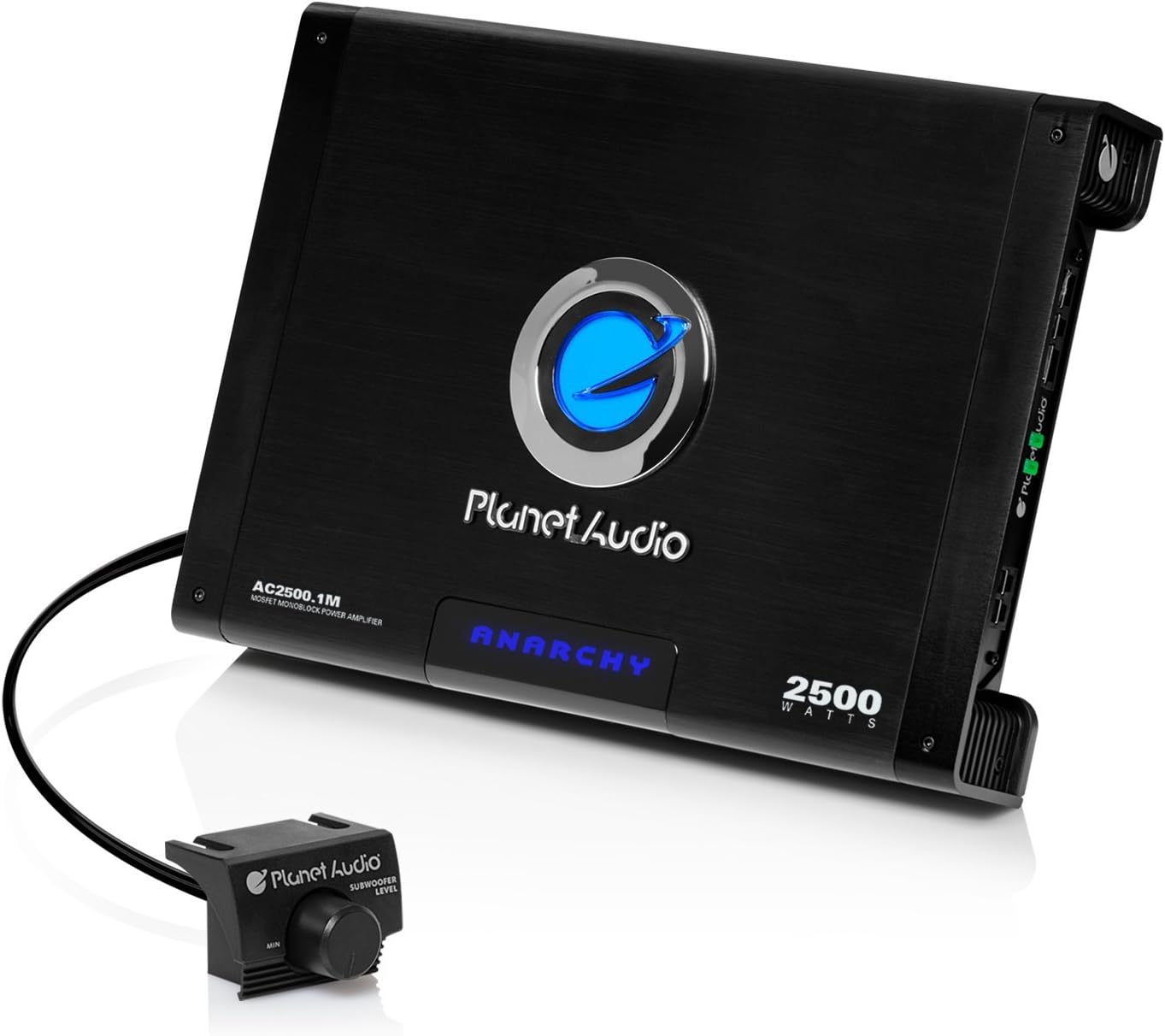 Planet Audio AC2500.1M Monoblock Car Amplifier - 2500 Watts Max Power, 2/4 Ohm Stable, Class A/B, Mosfet Power Supply, Remote Subwoofer Control