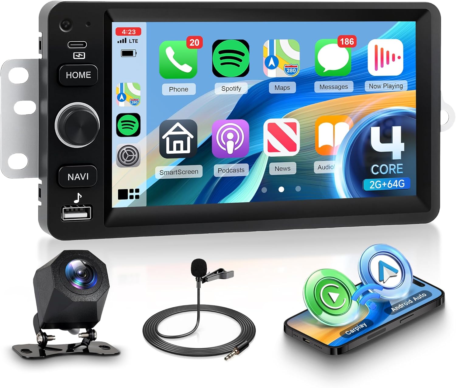 2G+64G Android Car Stereo for Chevrolet Chevy Silverado Impala Tahoe GMC Sierra Yukon Hummer H2 with Wireless CarPlay Android Auto, 7” Touchscreen Car Radio GPS WIFI SWC BT 32EQ Backup Camera