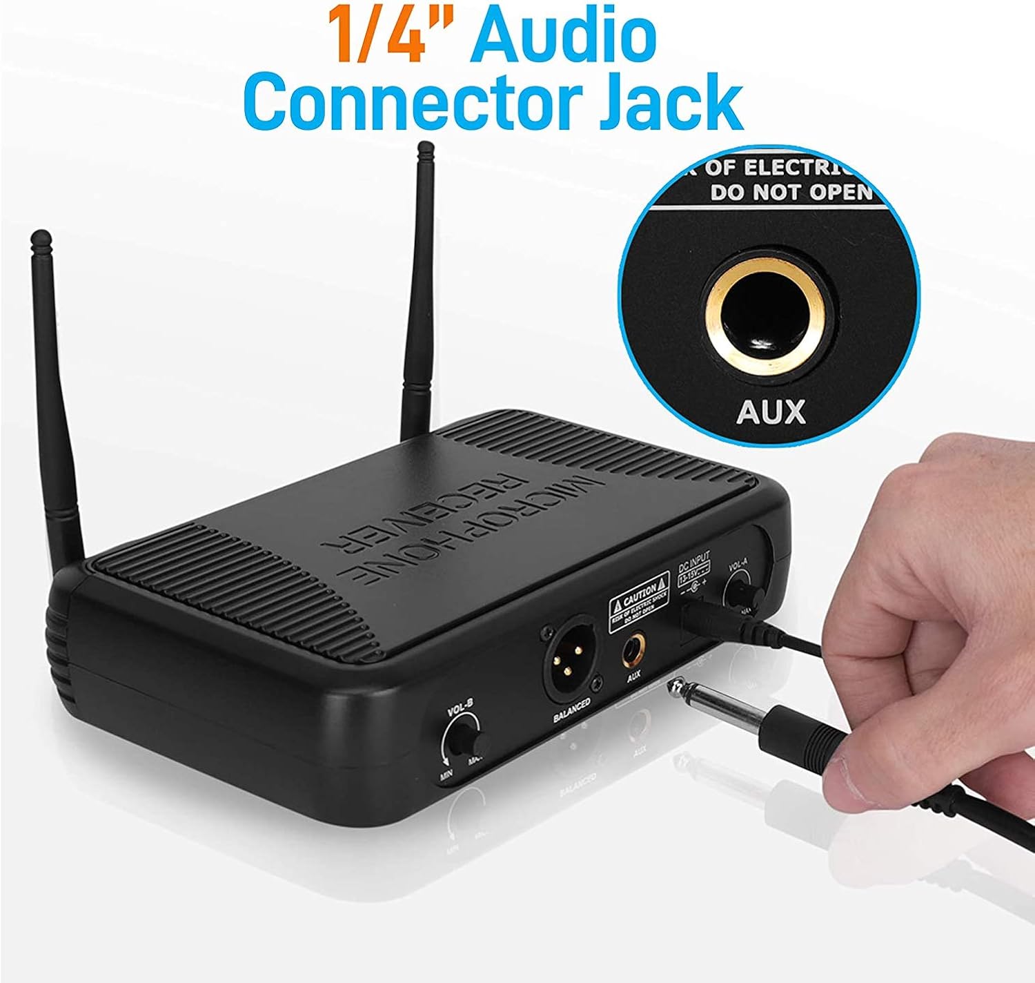 Professional Wireless Handheld Microphone System - Dual UHF Band, Wireless, Handheld, 2 MICS w/ 8 Selectable Frequency Channels, Independent Volume Controls, AF & RF Signal Indicators - Pyle