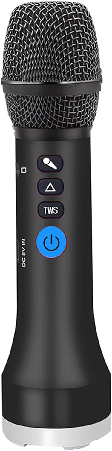 YF78 Wireless Bluetooth Microphone, 20W High Power, DSP Chip for Clear Sound, 5 Voice-Changing Modes, Dual Mic Connectivity for Duet Singing, One-Click Vocal Reduction for Karaoke, Compact Loud Design