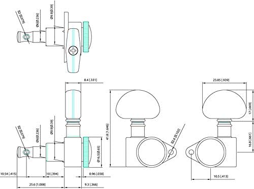 Guyker Rainbow Electric Guitar Accessories Set, Locking Tuners + Pickups + Potentiometer Knobs + Tune-O-Matic Bridge & Tailpiece, Compatible with Les Paul LP Guitar