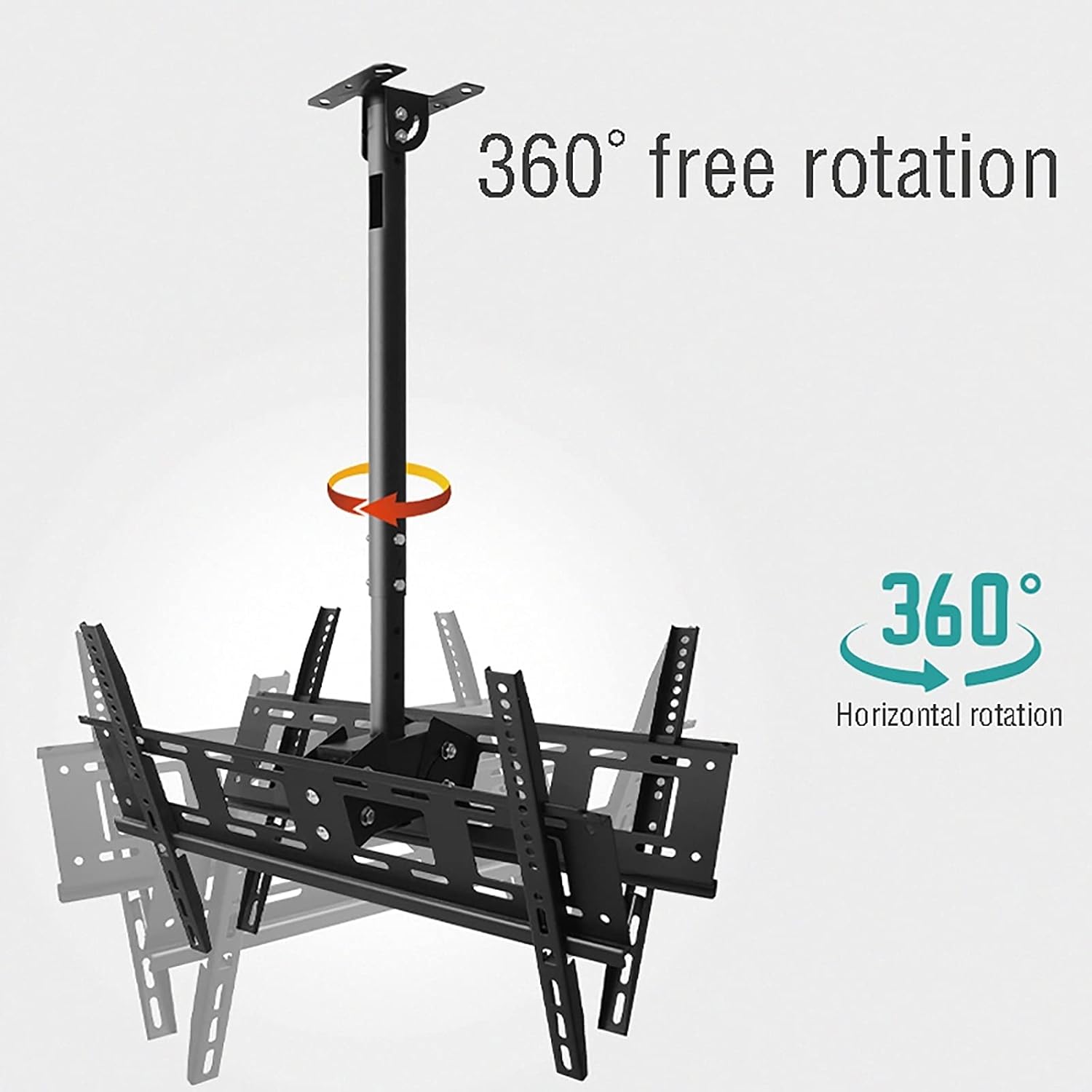 TV Stand,tv Wall Mount Double Screen Ceiling TV Mount, Adjustable Tilt Swivel, Fits Most 40-70 Inch LED Screen Display,2m