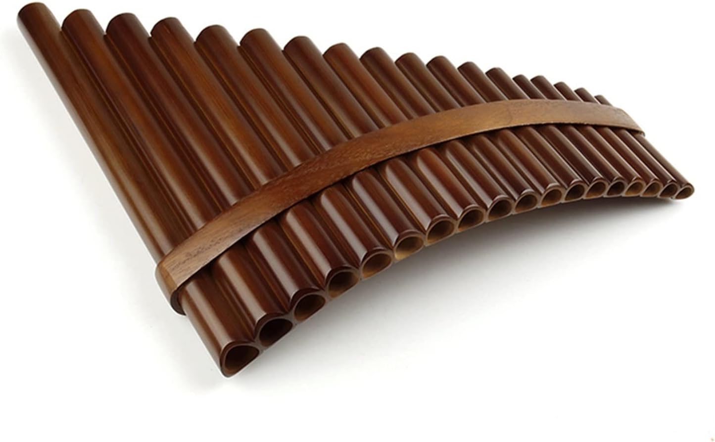 18 Pipes Brown Pan Flute F Key Panpipes Woodwind Instrument Traditional Instrument Bamboo Pan Flute (Color : Left)