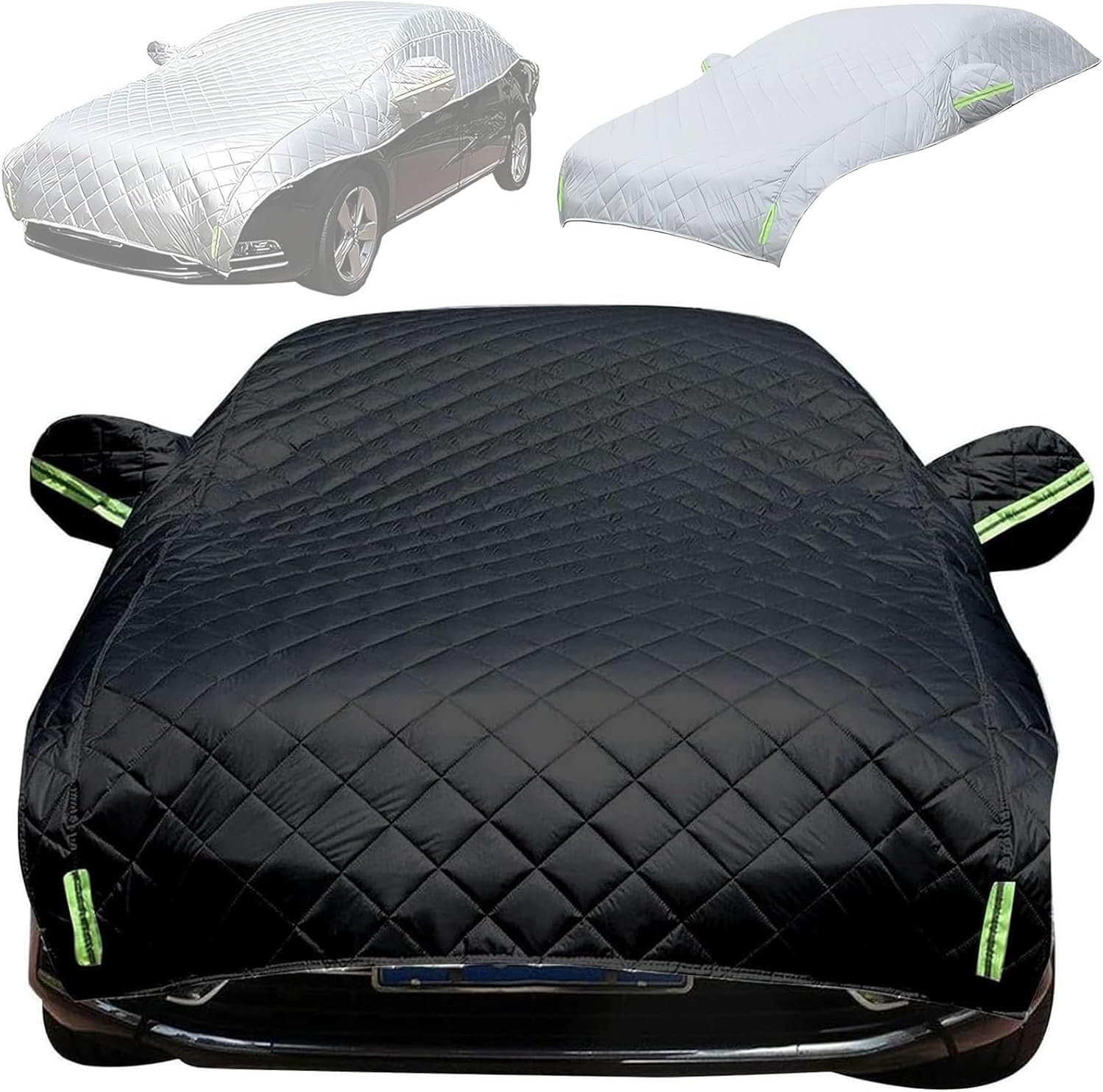 Hail Protector Car Cover – 5-Layer Waterproof All-Weather Car Cover for Hail Protection – Snowproof, Windproof, UV & Sun Protection Fits Hatchback, Sedan, SUV & MPV (Black,XL)