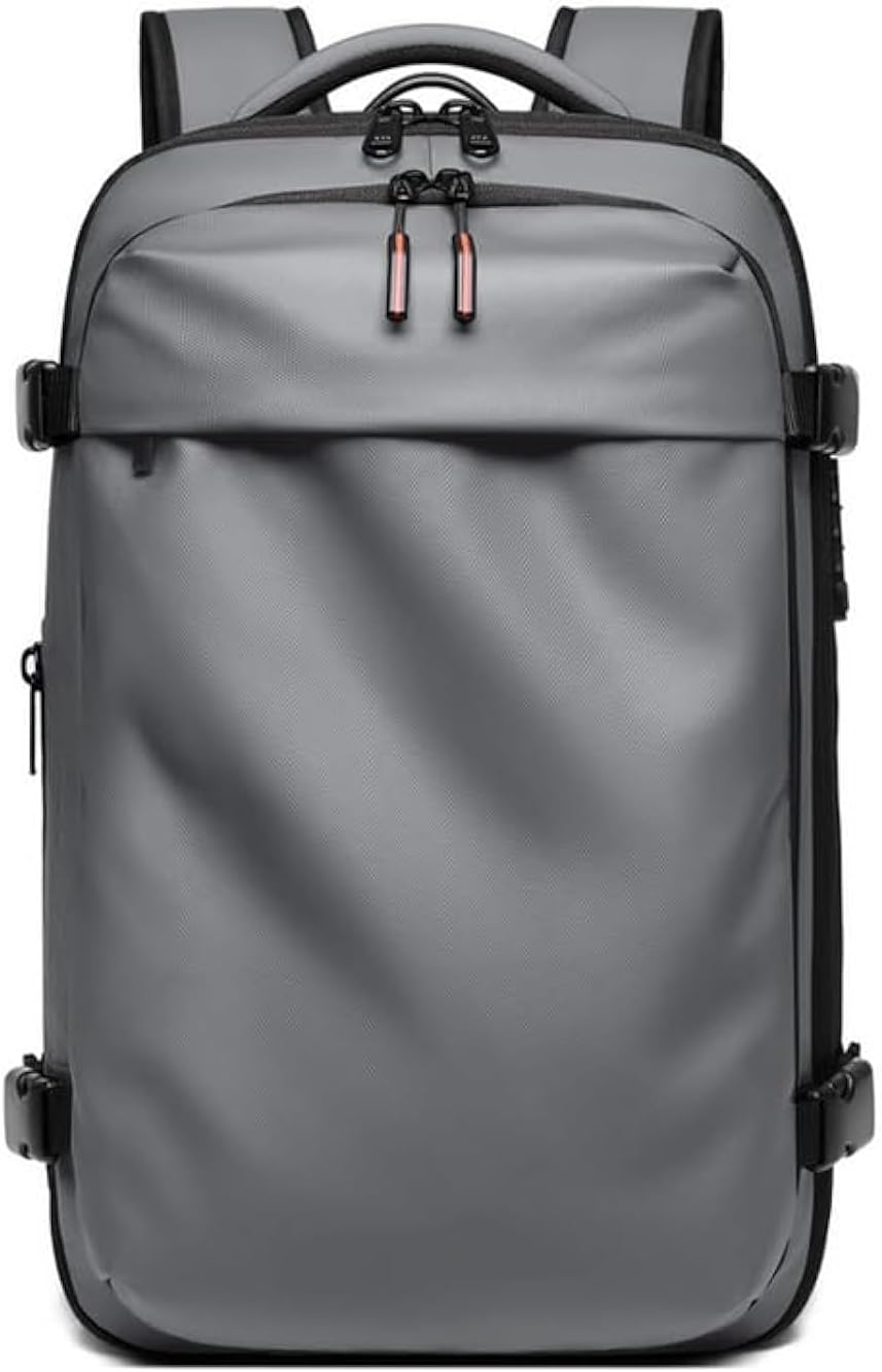 Men Travel Backpack vacuum compression Laptop Backpack Large Capacity Backpack 17 inch Extended Hiking Business backpack (grey)