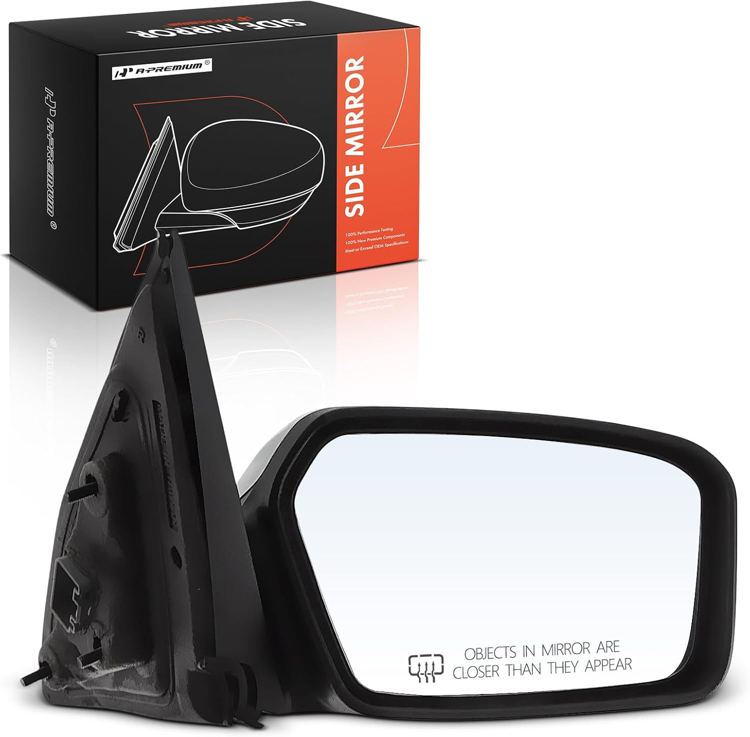 A-Premium Passenger Side Power Door Mirror - Compatible with Lincoln MKZ 2007-2010, Zephyr 2006 - Heated Power-Folding Chrome Outside Rear View Mirror w/Puddle Light and Memory Recall