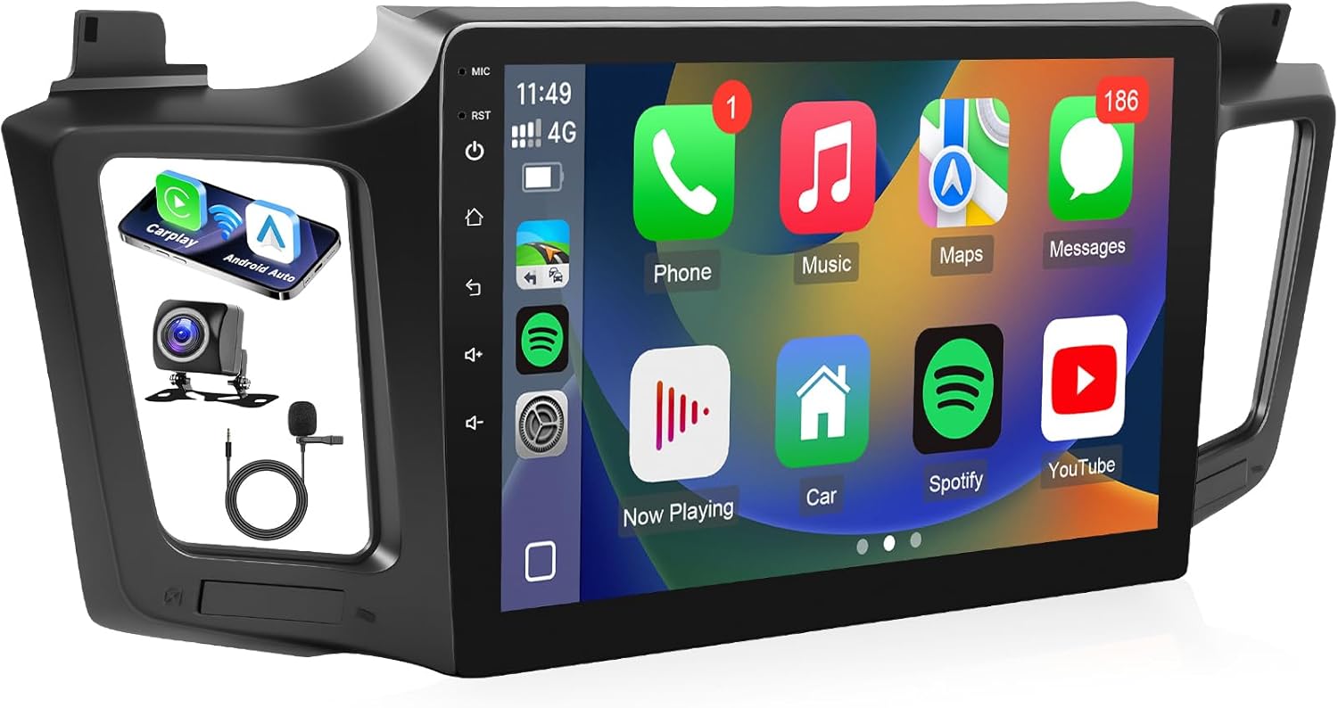 Android 11 Car Radio for Toyota RAV4 2013 2014 2015 2016 2017 2018,10.1inch Screen for Toyota RAV4 Radio Wireless Carplay Android Auto BT FM SWC GPS (Style1 Without J.B.L)