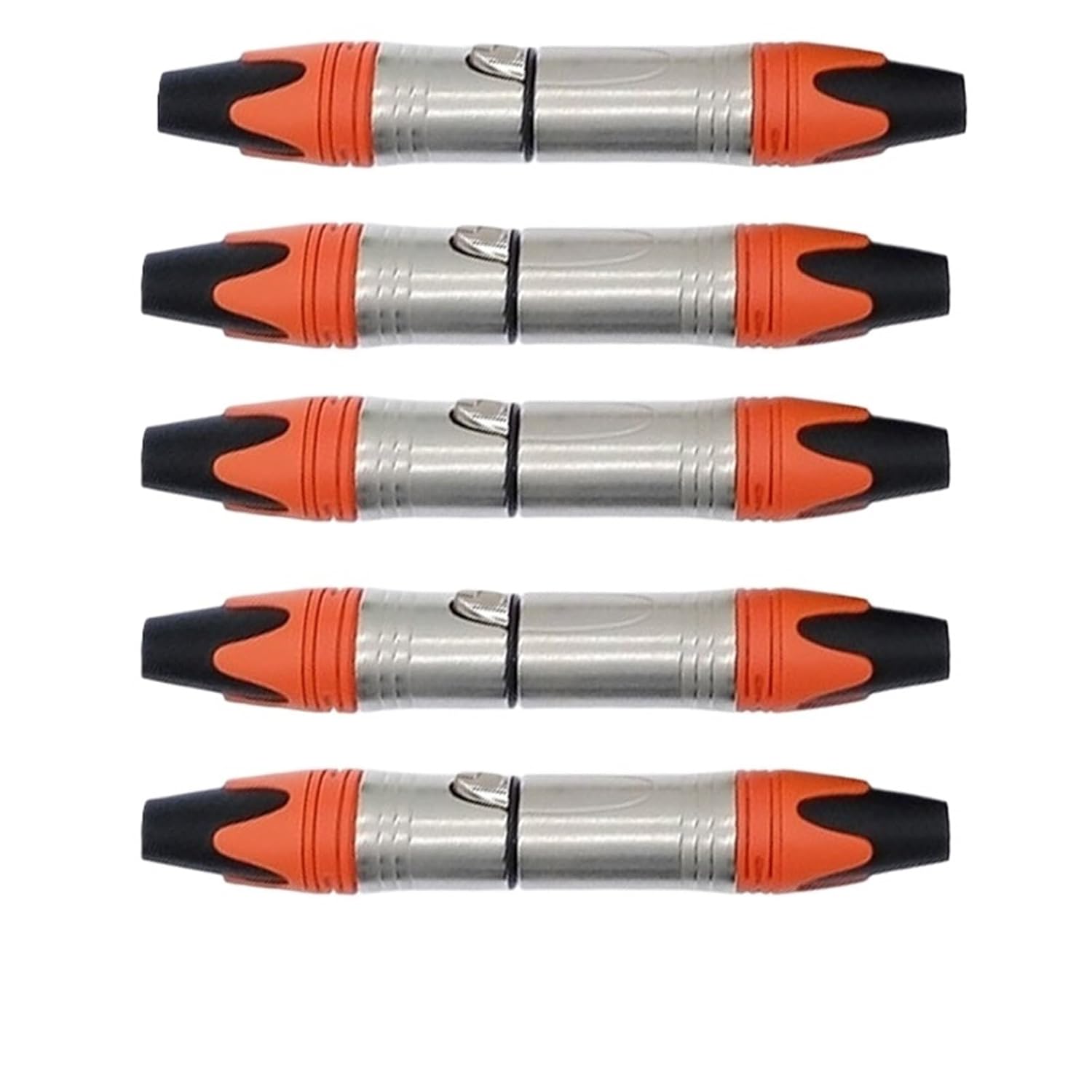 10Pcs XLR Connector Audio Plug Microphone Plug 3pin Speaker Connector Male & Female Colour mic(Orange-S)