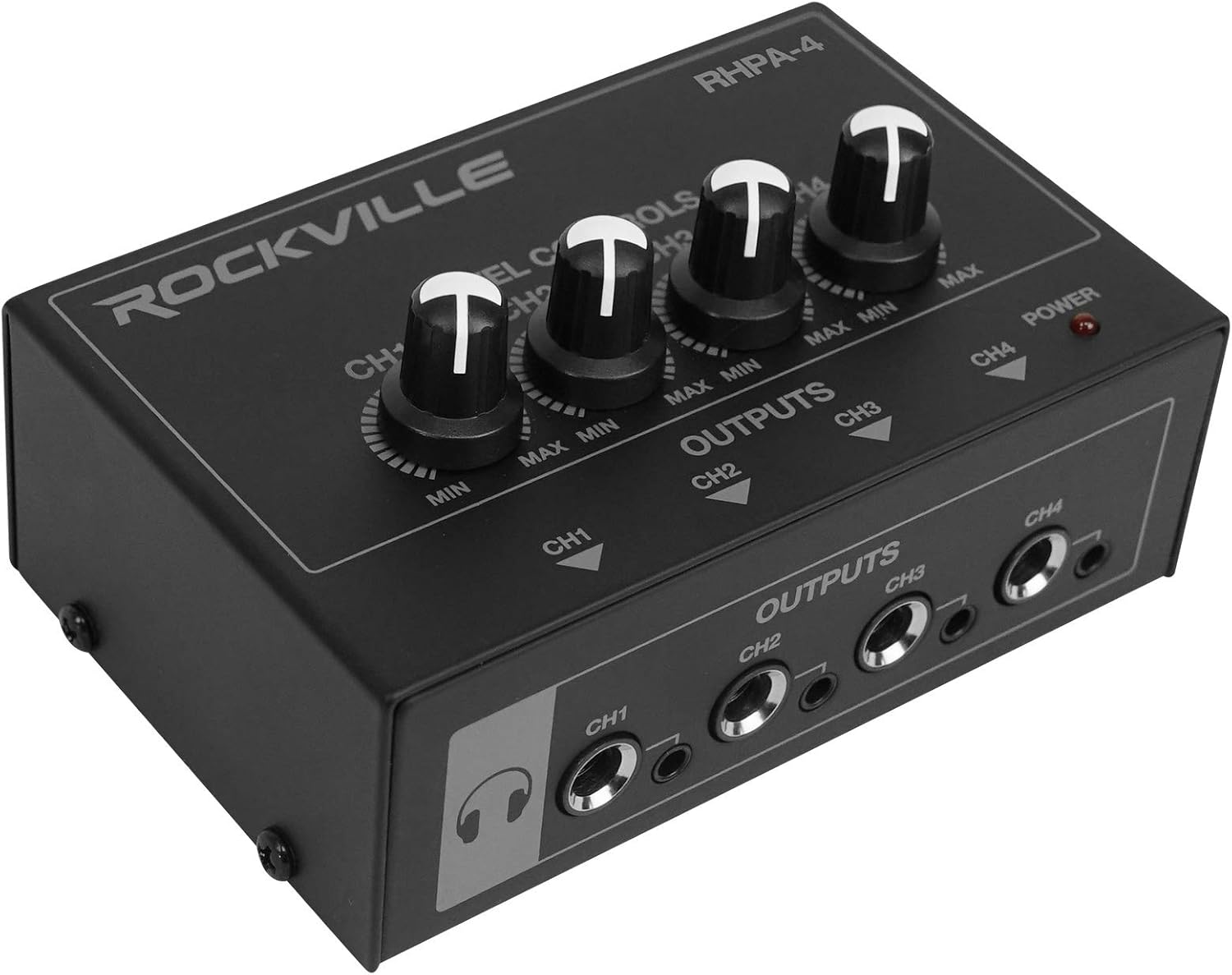 Rockville ROCKMIX 6FX Bundle: 6 Channel Mixer USB Recording Interface with Effects, (2) RCM03 Microphones, (2) PRO-M50 Headphones, (2) RDTS Stands, RHPA4 Amp, RCTR106B Cable, 9-items