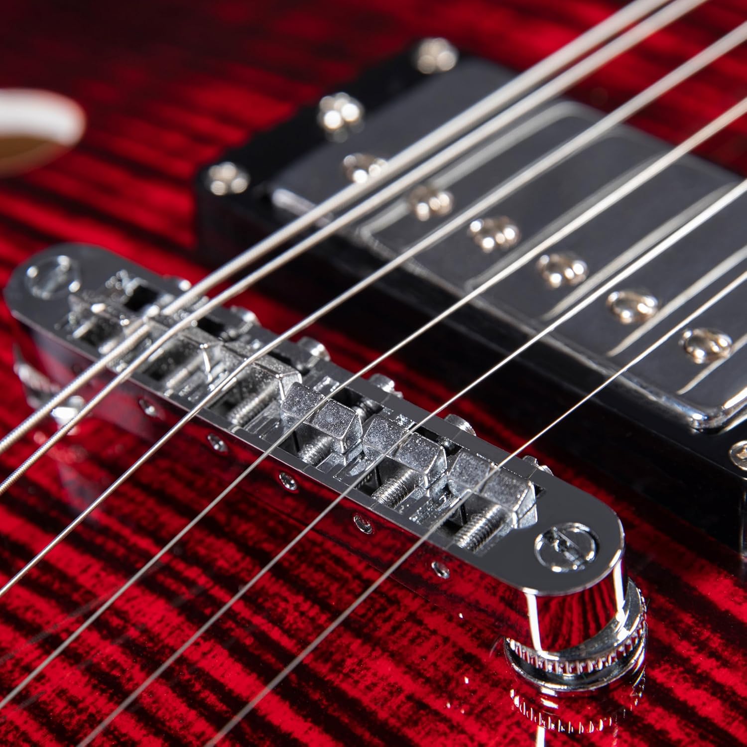 GROTE Jazz Electric Guitar Semi-Hollow Body Trapeze Tailpiece Bridge Guitar Gig Bag (RED)