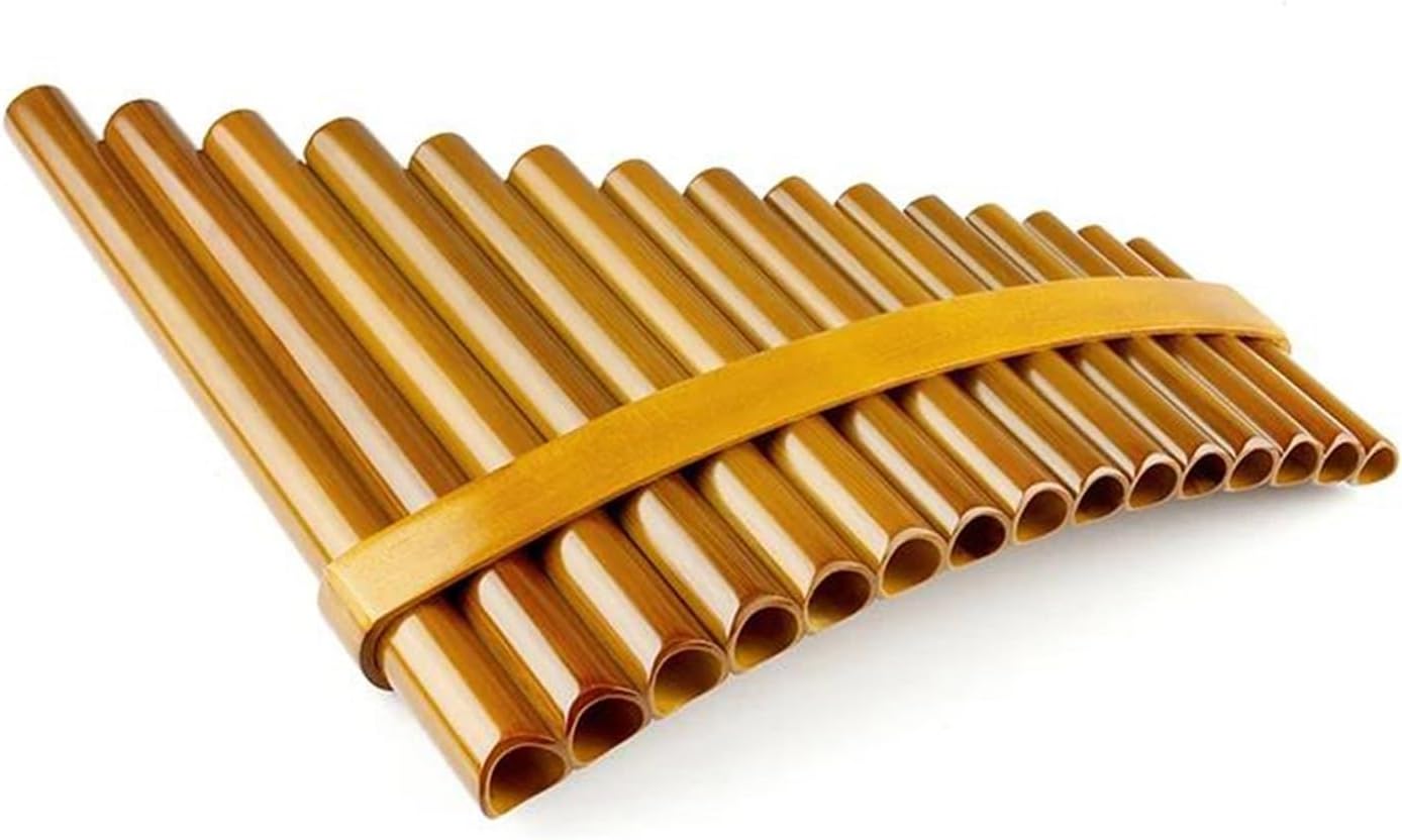 pan flute for beginners 15 Pipes Brown Pan Flute G Key Pan Pipes Woodwind Instrument Chinese Traditional Musical Instrument Pan Flute (Color : Left)