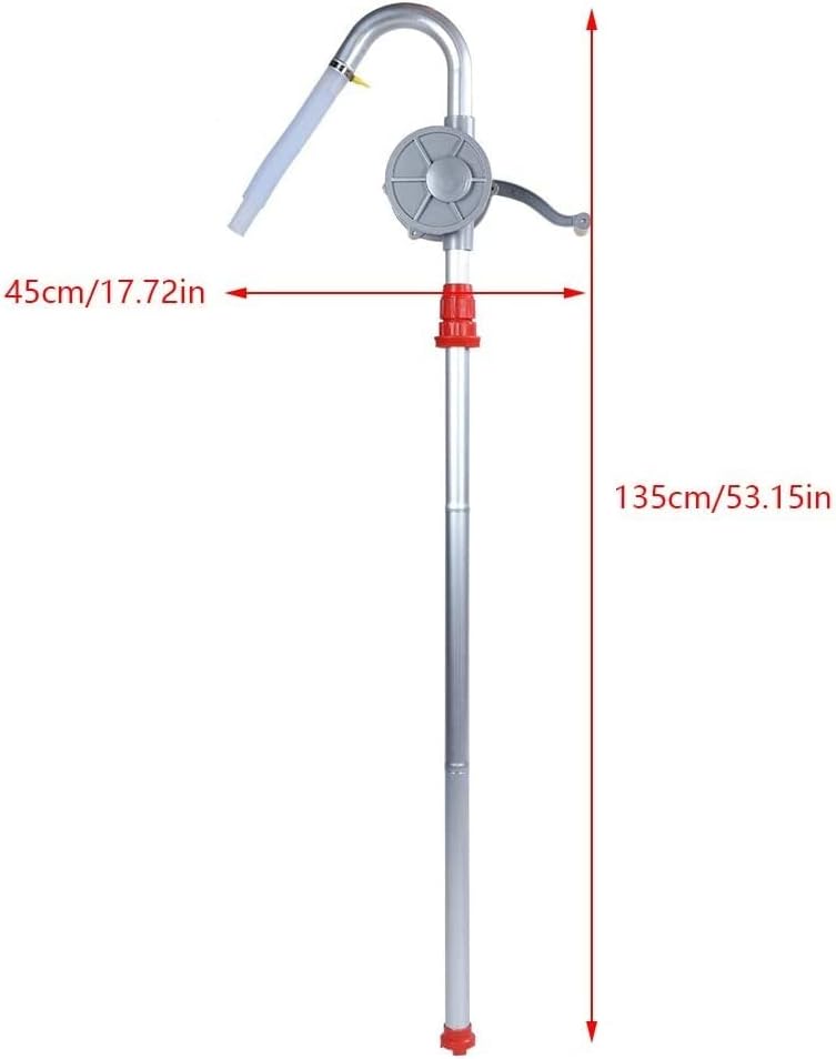 Hand Tool Hand Drum Pump -Aluminum Alloy Manual Hand Crank Oil Barrel Pump for Fuel Oil Petrol Diesel Stable Performance