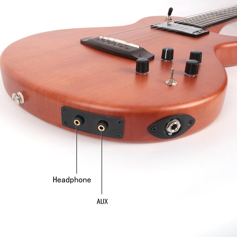 Fojill Hybrid Electric Acoustic Guitar Steel String Built In Effect Reverb Delay Pratice Portable Travel Silent Solid Mahogany Body Neck Rosewood Fretboard With Padded Gig Bag