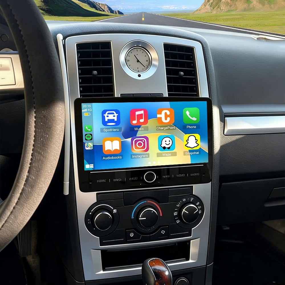 Android 14 Car Stereo for Chrysler 300C 2008-2010,10 Inch Double Din Car Radio with Carplay & Android Auto, in-Dash Navigation Radio with BT Mirror Link WiFi FM Radio & Backup Camera-4+64G