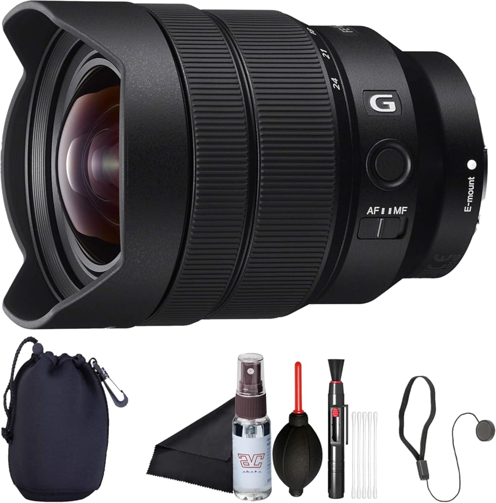 Sony FE 12–24 mm F4 G Ultra-Wide Zoom Lens (SEL1224G) Full-Frame E-Mount |Landscape & Architecture Ready | Lens Pouch, Cap Keeper, Cleaning Kit, and More