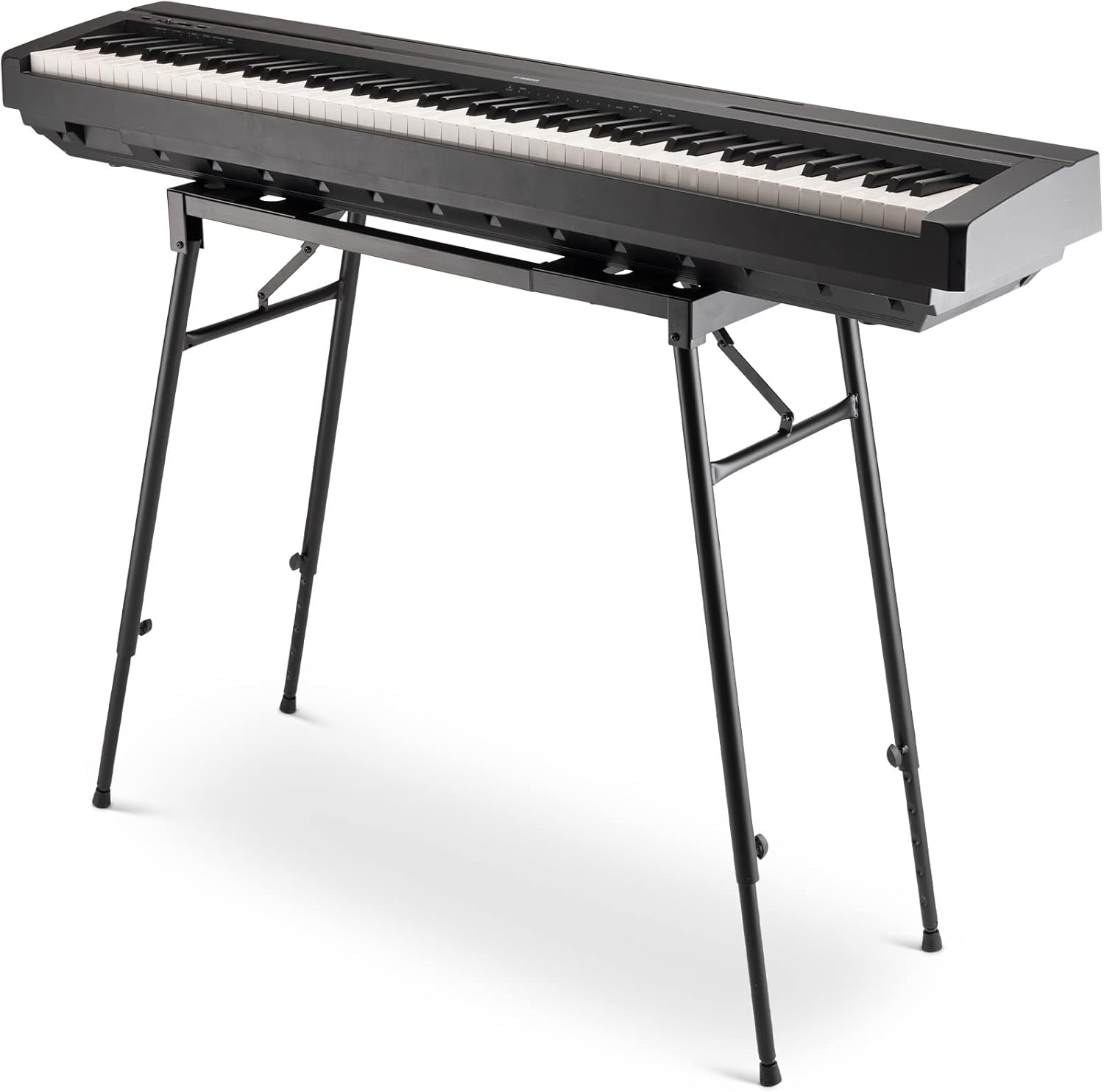 OnStage KS7150 Platform-Style Keyboard Stand (Setup for Keyboards, Synths, Organs, and Electric Pianos, 230 lb Capacity, Adjustable Height and Width, Folding, Portable, Rubber Feet, Metal, Black)