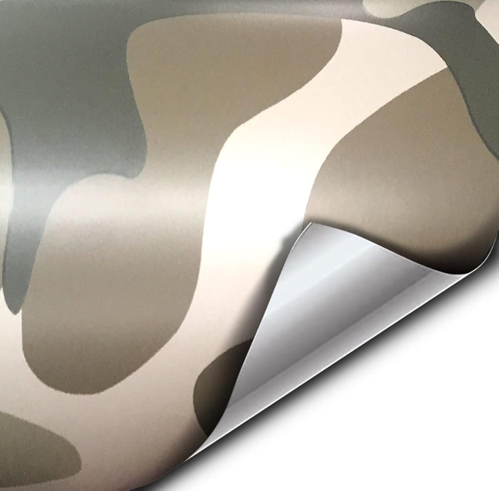 VViViD Vinyl Camouflage Pattern Wrap Air-Release Adhesive Film Sheets (10ft x 5ft, Desert Camo)