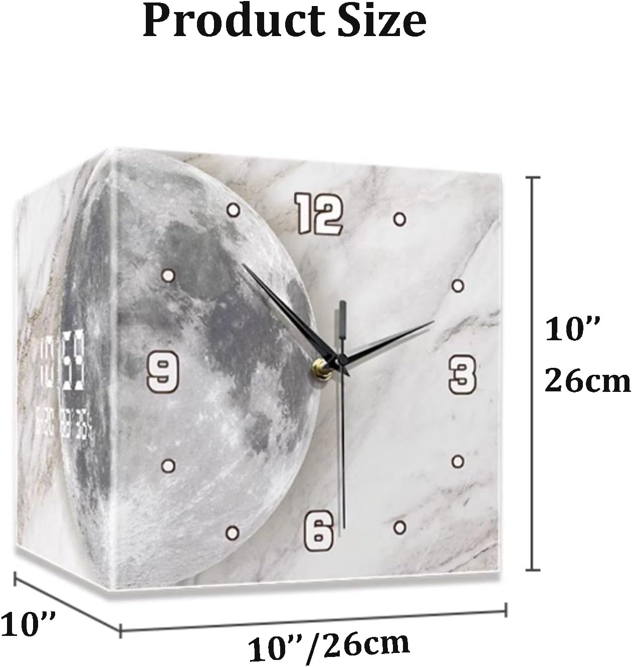 Double-Sided Corner Wall Clock with LED Light, Modern Large Digital Wall Mount Clock for Living Room, Bedroom, Home Decorative,N