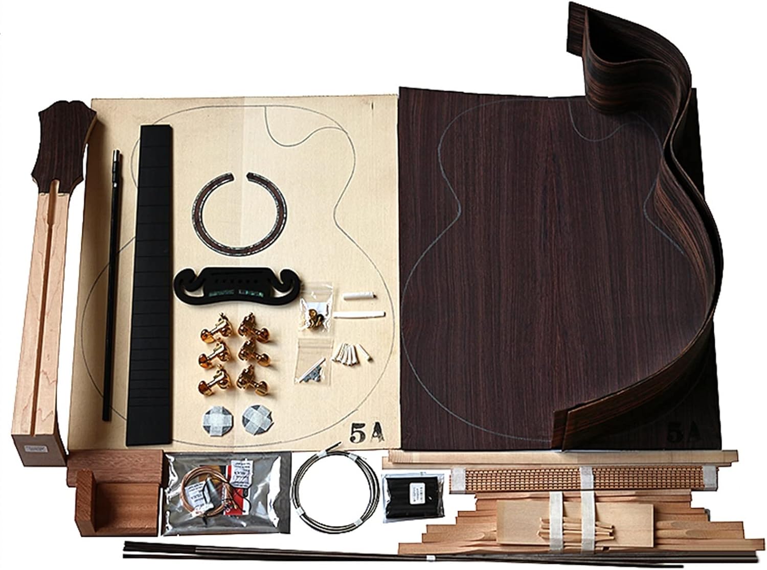 43 Inch 42 Inch Full Single Folk Guitar Accessories Making Material Set Combination Rosewood Guitar Unfinished Guitar Body (Color : 4)