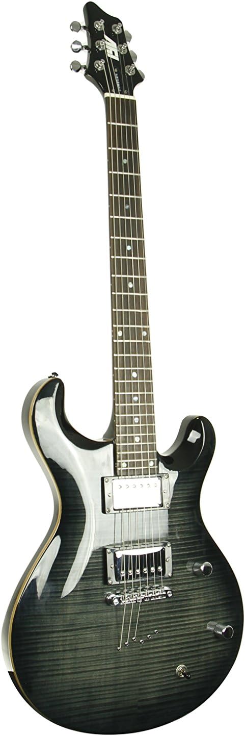 IYV 6 String IP-350 TBK PRS Solid-Body Electric Guitar, Trans Black