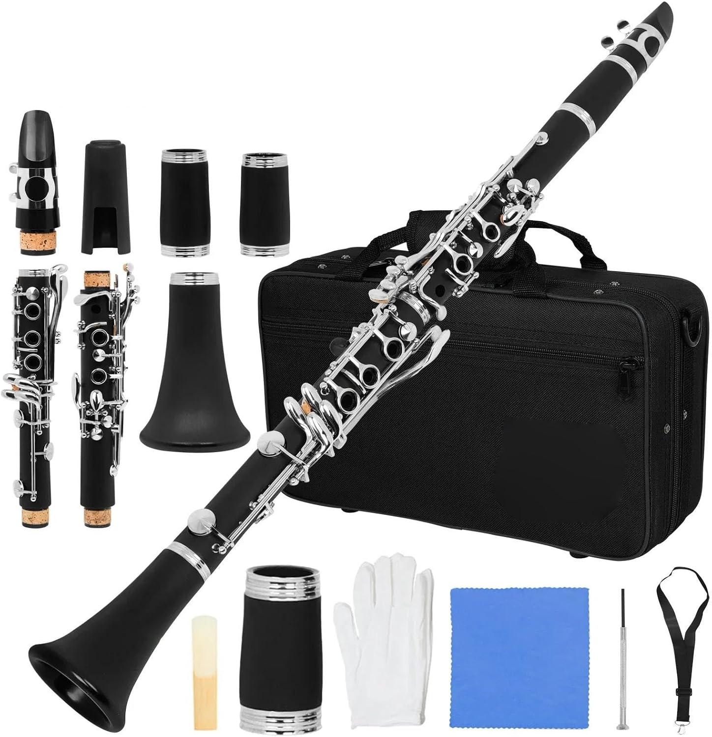 Clarinet for Adult Beginners 17 Key Bb Clarinet Professional Woodwind Instrument