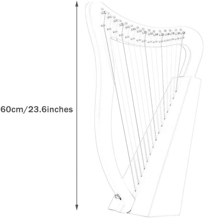 JOYGOOD Harp Autoharps Lyre Romantic and Elegant Handmade Guqin, Small Traditional Stringed Instruments, Classic Harp with Show Package, Tuner (Color : Pink, Size : 15 String)