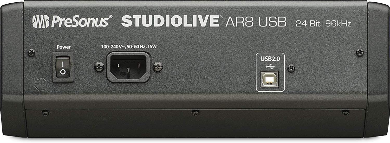 PreSonus StudioLive AR8 USB Mixer and Audio Interface with Effects and Pro DJ Headphone with Pair of EMB XLR Cable and Extra Bundle (SLAR8+TH02 (2)+M)