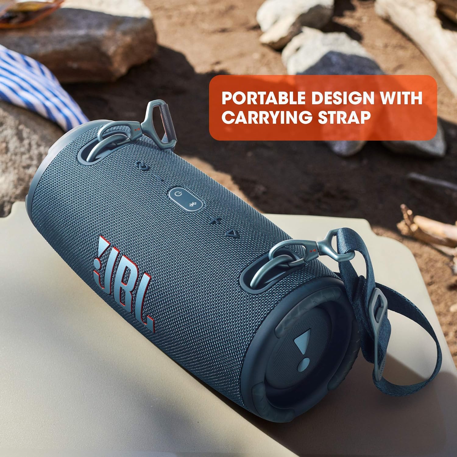 JBL Xtreme 3 - Portable Bluetooth Speaker, powerful sound and deep bass, IP67 waterproof, 15 hours of playtime, powerbank, PartyBoost for multi-speaker pairing (Blue)