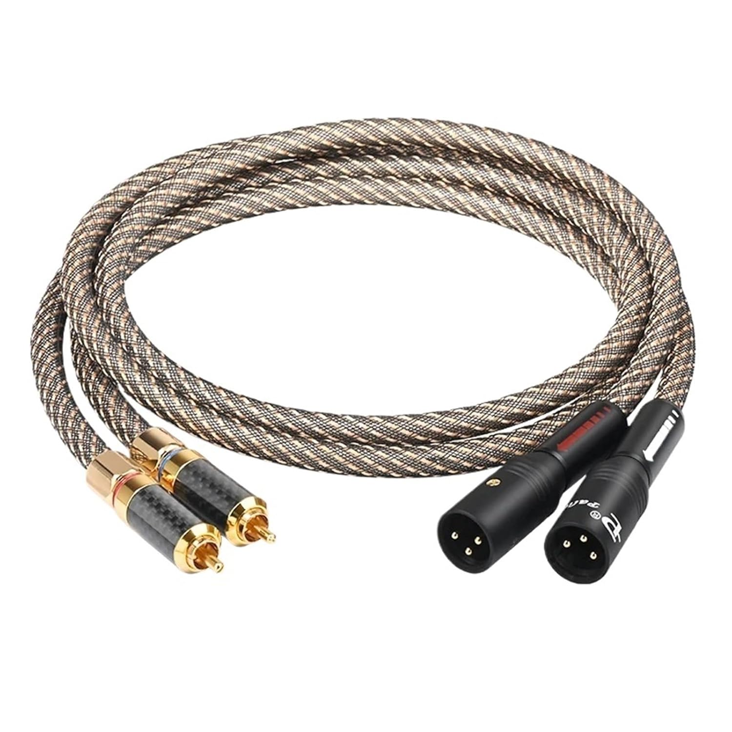 HiFi RCA to XLR Audio Cable OFC Mixed Silver Core Quadruple Shielding 2RCA Jack Male to 2XLR Female Cable for CD DAC(1.5m)