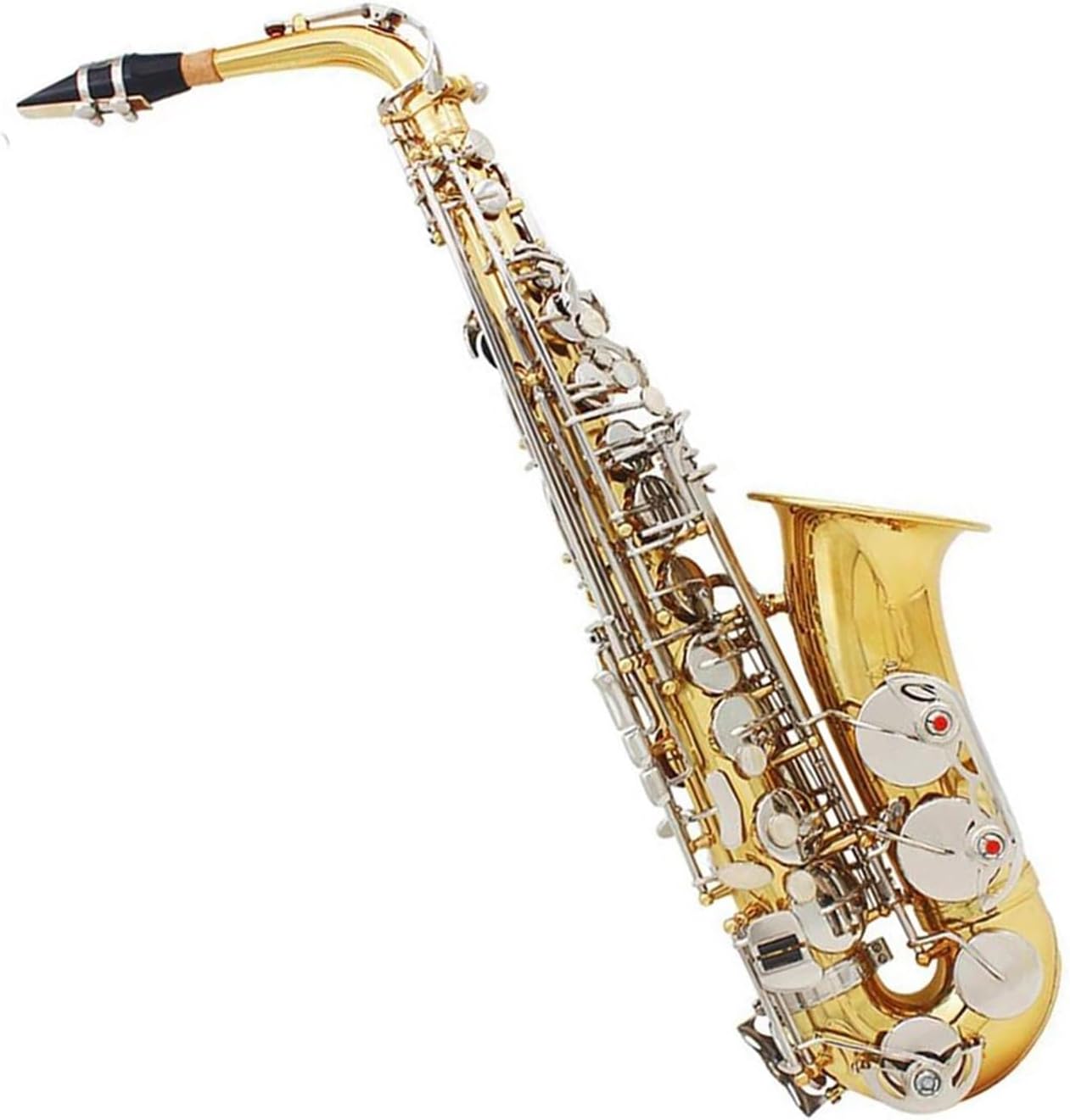 Beginner saxophone Alto Saxophone Eb Tune Gold Lacquer Silver Key Brass Body Sax Woodwind Instrument With Saxophone Accessories