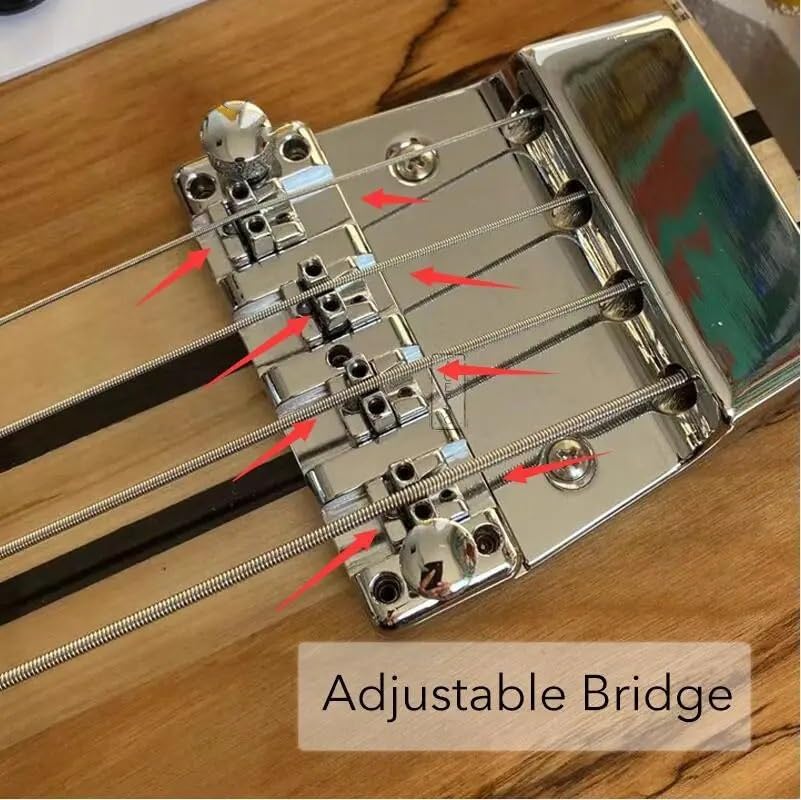 4-String Electric Bass Guitar - Natural Gloss Finish with Burl Maple Top, 20-Fret Rosewood Fretboard